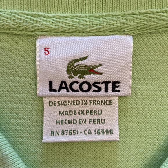 Lacoste mens polo size 5 in lime green - Picture 2 of 5